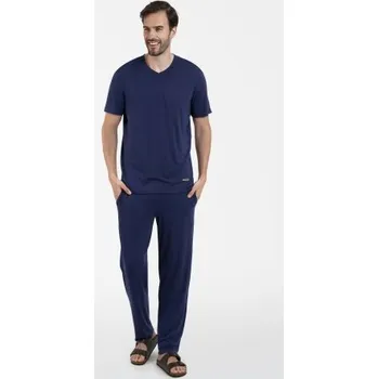 Pánská móda Pánské pyžamo Italian Fashion Akord - viskóza Tmavě modrá L