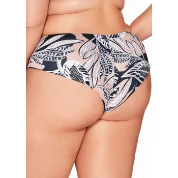 Dámské plavky Spodní díl plavek Ava Lingerie SF-221/5/B - Brazilky Černo-béžová 2XL