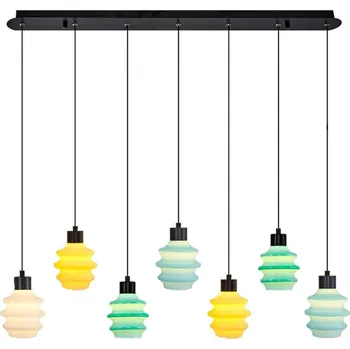 LED Lustr na lanku CACTUS 7xLED/2,8W/230V 3000K zelená/žlutá/bílá