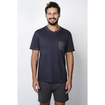 Pánská móda Pánské pyžamo Italian Fashion Diaz - bavlna Tmavě modrá 2XL
