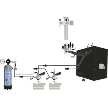 Výčepní technika LINDR.CZ Domácí hospoda Lindr AS-40 xx kohout Royal chrom 2x naražeč tlakování CO2