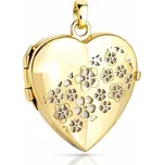 Lillian Vassago Zlatý přívěsek medailonek srdce s květinami LLV22-GP093