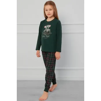 Dívčí pyžamo Dětské pyžamo Italian Fashion Fogo - bavlna Tmavě zelená 6 let