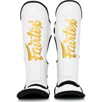 Chránič nohou Booster Fairtex chrániče holení - bílá/zlatá, FXB-SG-W-G L