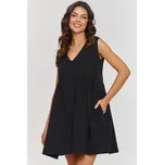Krátké oversize šaty Makadamia M876 - černé Černá Uni