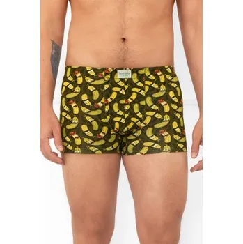 Pánská móda Pánské boxerky Italian Fashion Walter - okurky Zeleno-barevná 2XL