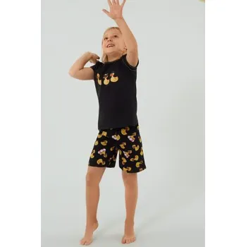Dívčí pyžamo Dívčí pyžamo Italian Fashion Anatre - krátký rukáv Černo-žlutá 10 let