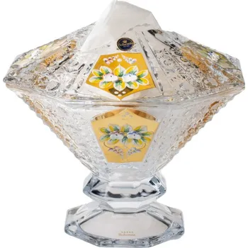 Zásobník na papírové ručníky Broušený box na kapesníky, Stella - zlatý, Royal Crystal, 22 cm