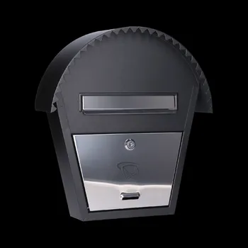 Železářství DOPRODEJ! Poštovní schránka (340x380x75 mm) nerez/černá, max. formát listu: B6, leštěná nerez /AISI430