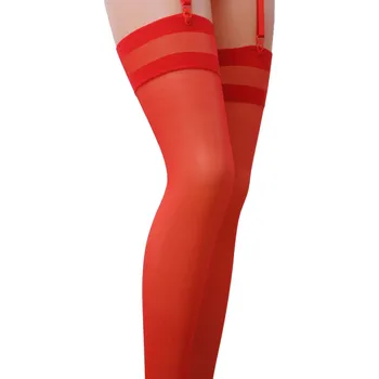 Dámské erotické prádlo Podvazkové punčochy ST002 červené