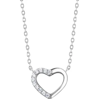 Náhrdelník Preciosa Stříbrný náhrdelník Preciosa srdce True Love s kubickou zirkonií 5436 00
