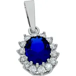 Goldstore Přívěs s oválným safírem a zirkony Váha: 1.95 g