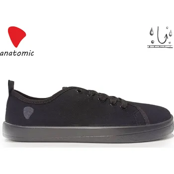 Dámské tenisky Anatomic stylové barefoot tenisky STARTER WATER REPELLENT AR04C - Černé s černou podrážkou (5-ti dírkové) Velikost EU: 44, vnitřní délka: 285, vnitřní šířka: 105