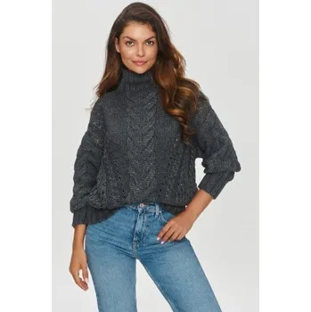 Dámský svetr Dámský svetr s rolákem Makadamia S156 - tm. šedý Tmavě šedá One size