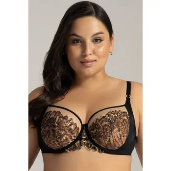 Podprsenka Nevyztužená podprsenka Ava Lingerie 2144 Classy black - side support Černo-béžová 90I