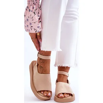 Dámské sandále Boto Pohodlné dámské sandály na platformě Rubie Barva: Béžová, Velikost: 39