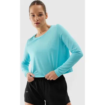 Dámské sportovní rychleschnoucí tričko s dlouhými rukávy loose 4F - modré velikost XL modrá