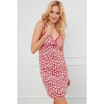 Dámská noční košile Bavlněná noční košilka Italian Fashion Evora - srdce Červená M