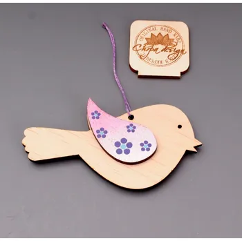 Velikonoční dekorace Ptáček - růžovo fialový