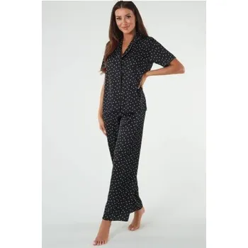 Dámská móda Dámské pyžamo Italian Fashion Ria - dlouhé nohavice Černo-bílá S