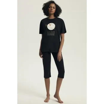 Dámské pyžamo Dámské 3/4 pyžamo Henderson Dairoku Černá 3XL