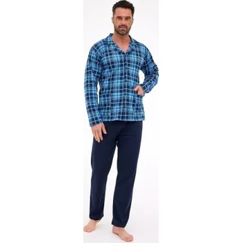 Pánské pyžamo Pánské pyžamo Cornette 114/82 - propínací Tmavě modrá 2XL