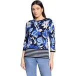 BETTY BARCLAY dámský svetr modrý pletený květinový vzor