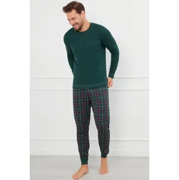 Pánská móda Pánské pyžamo Italian Fashion Fogo - bavlna Tmavě zelená XL