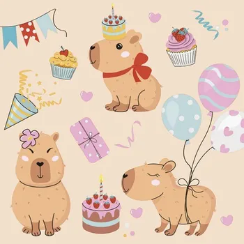 Papírový ubrousek Ubrousky DAISY SDOG 0453 01 Cute Capybaras Party