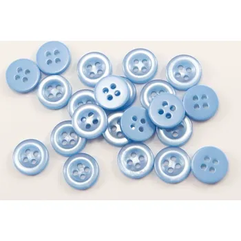 Knoflík Dírkový košilový knoflík s leskem - tmavá nebesky modrá - průměr 1,14 cm