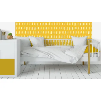 Tapeta FUGU Ochrana zdi za postel - Čárky yellow Varianta ochrany zdi: Delší strana postele 200x65 cm