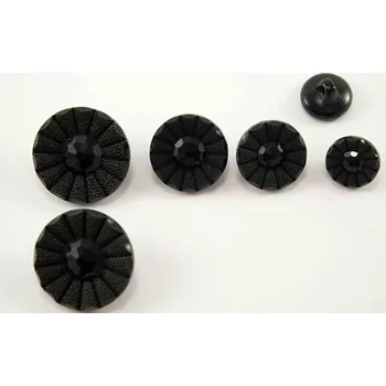 Knoflík Knoflík se spodním přišitím - s kopretinou - černá - průměr 1,5 cm