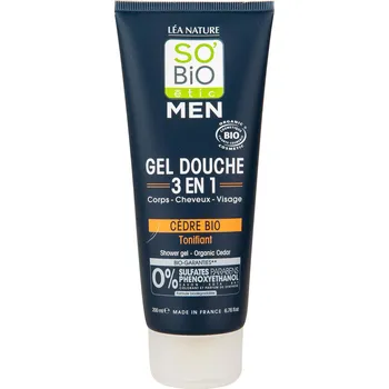 Koupelová kosmetika BIO sprchový gel pro muže 3v1 cedr - SO’BiO étic, 200 ml