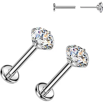 Náušnice Steel Edge Titanové náušnice s moissanity SEMITLE01-ST Průměr mm: 4