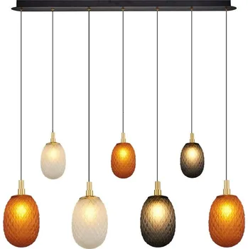 Lustr na lanku CACTUS 7xG9/5W/230V měděná/šedá/bílá