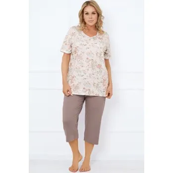 Dámské pyžamo Dámské pyžamo Italian Fashion Ermida - bavlna Béžová 3XL