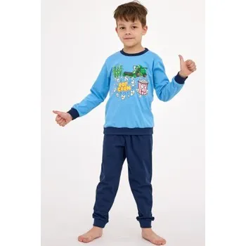 Chlapecké pyžamo Chlapecké pyžamo Cornette Popcorn - bavlna Světle modrá 110-116