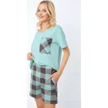 Dámské krátké pyžamo Italian Fashion Sandra - bavlna Tyrkysová-šedá L