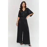 Dámský společenský overal Makadamia M884 černý metalický materiál Černá S