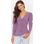 Halenka Numinou NU461 sv. fialová - 'V' dekolt a nařasené rukávy Světle fialová XL(42)