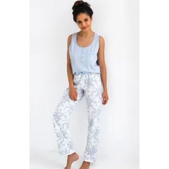 Dámské pyžamo Dámské pyžamo Sensis Arely - bavlna Bílo-modrá S