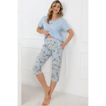 Dámské oblečení Dámské pyžamo Italian Fashion Celozja - 3/4 nohavice - bavlněné Světle modrá M