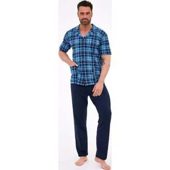 Pánské pyžamo Pánské pyžamo Cornette 318/58 Tmavěmodrá-modrá 2XL
