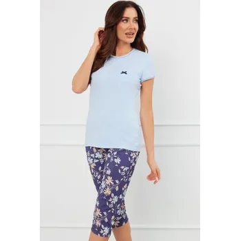 Dámské oblečení Dámské pyžamo Italian Fashion Pulia - bavlna Světlemodrá-tmavěmodrá XL
