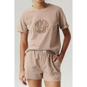 Dámské pyžamo Dámské pyžamo Atlantic NLP-487 - bavlna Béžová XL