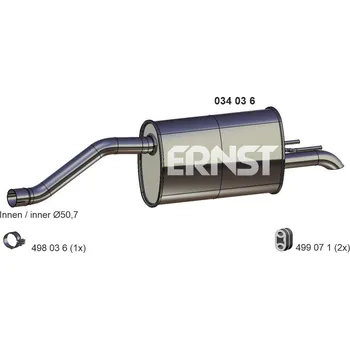 Tlumič výfuku Zadní tlumič výfuku ERNST 034036