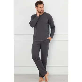 Pánská móda Pánské pyžamo Italian Fashion Salomon - bavlna Tmavě šedá M