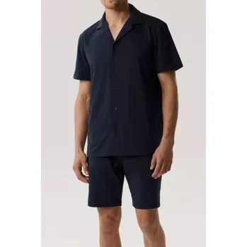 Pánské propínací pyžamo Atlantic BNMP-003 - bavlna Tmavě modrá L