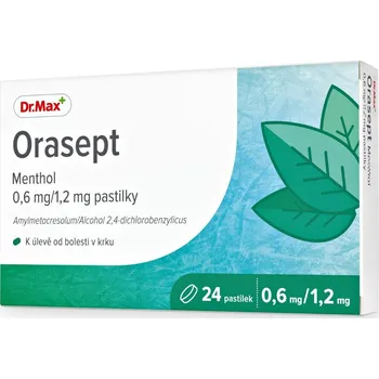 Lék Dr. Max Orasept Menthol 0,6 mg/1,2 mg 24 pastilek