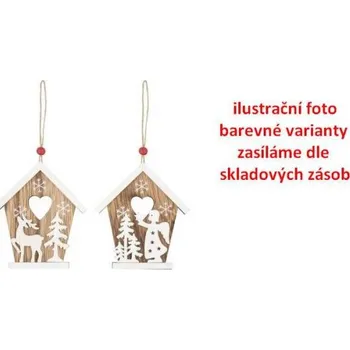 Vánoční dekorace Domek dřevěný 8cm na pověšení